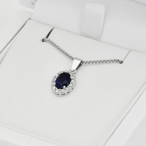 Přívěsek se safírem a diamanty Kate