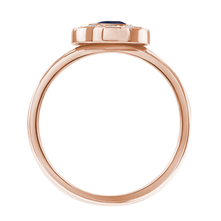 Zásnubní diamantový prsten s modrým safírem 57105