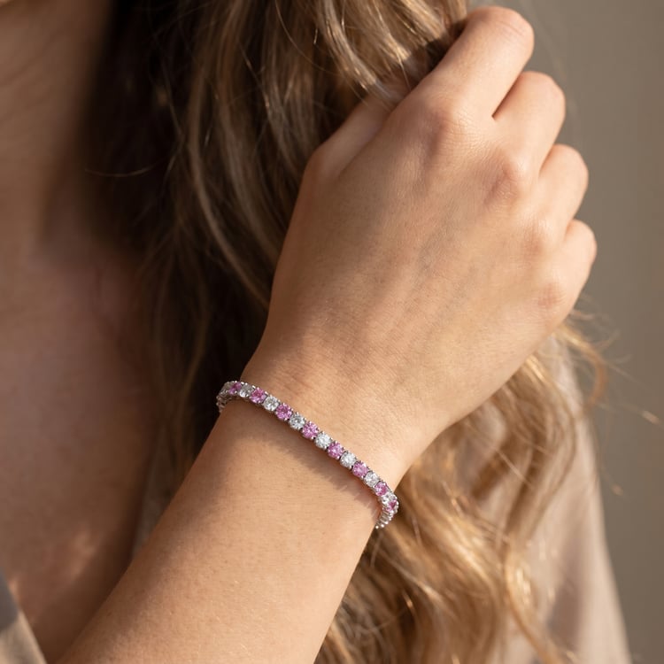 Elegantní stříbrný náramek se safíry Pamela 166760