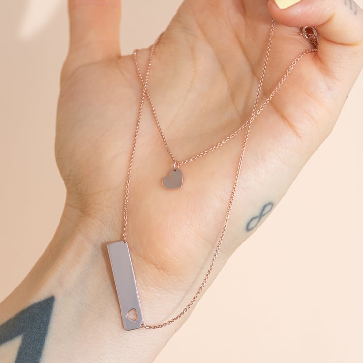 Set stříbrného přívěsku a náhrdelníku pro dva Bianca 100774