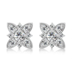 Diamantové květy ve zlatých náušnicích Kassie