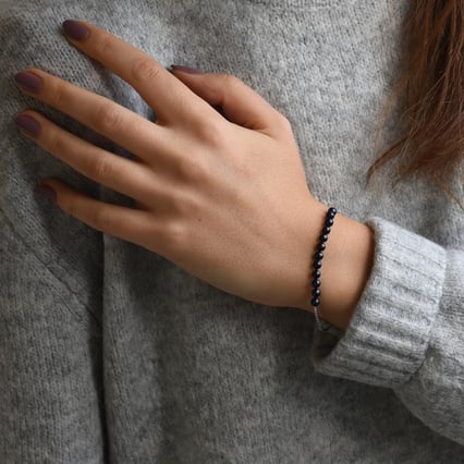 Stříbrná kolekce šperků s černými perlami Emerson