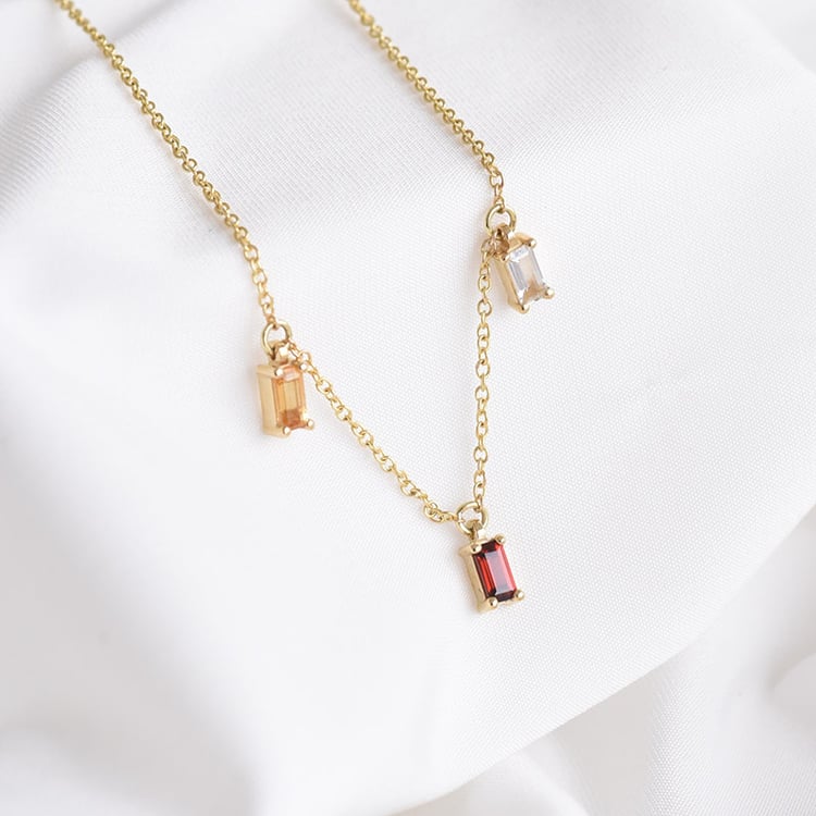 Náramek s citrínem, granátem a safírem 90239