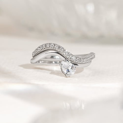 Romantický zásnubní set atypických prstýnků s lab-grown diamanty Emmy