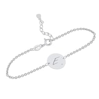 Stříbrný náramek s diamantem a s gravírem písmene Dian