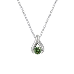Minimalistický přívěsek se zeleným diamantem Tilda