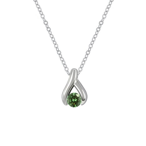 Minimalistický přívěsek se zeleným diamantem Tilda