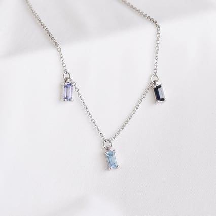 Zlatý náramek se safírem, topazem a tanzanitem Veera