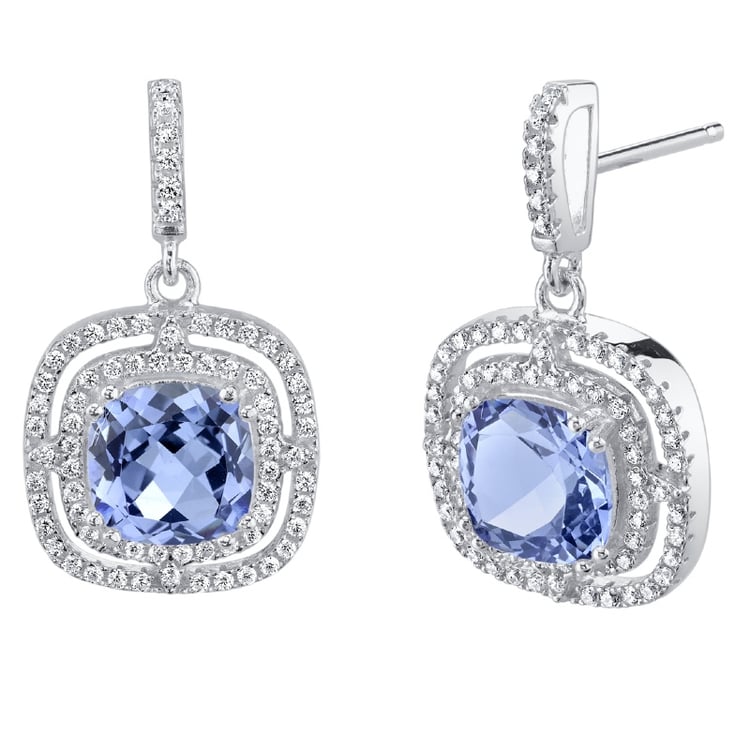 Stříbrné náušnice s tanzanity