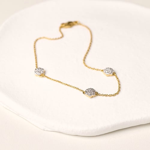 Řetízkový náramek s kytičkami z lab-grown diamantů Amala