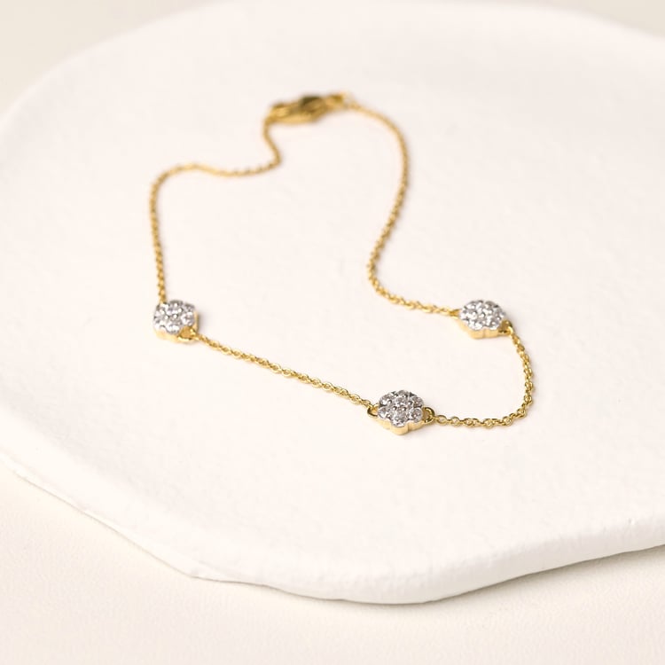 Řetízkový náramek s kytičkami z lab-grown diamantů Amala 165434