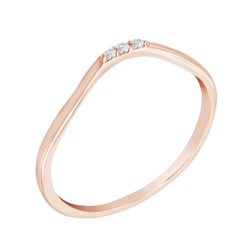 Minimalistický vykrojený prsten se třemi diamanty Cason