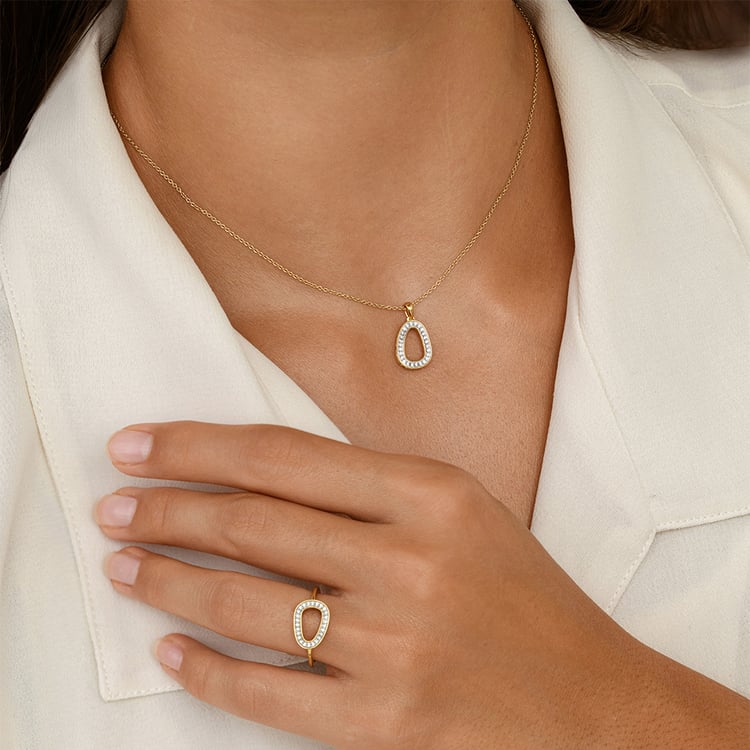 Zlatý přívěsek s lab-grown diamantmi Evie 161447