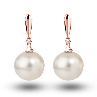 Perlové náušnice z růžového zlata 79149