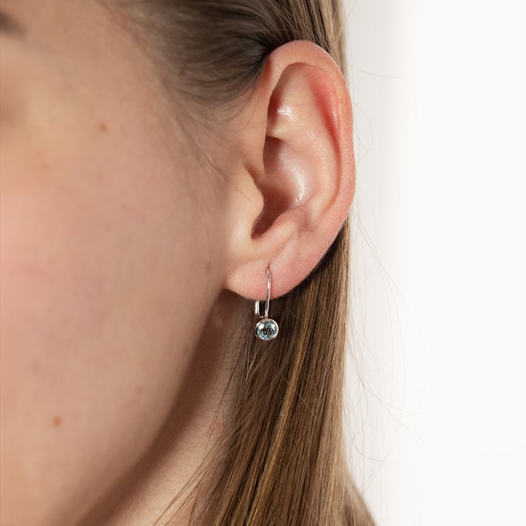 Zlaté visací náušnice s akvamaríny Vega 152054