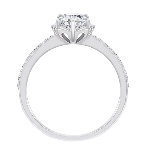 Zásnubní prsten s lab-grown diamanty ve tvaru květiny Katalin