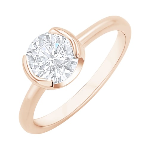 Zásnubní prsten s half-bezel diamantem Agrippa