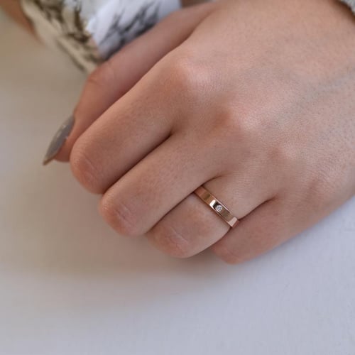 Zlaté snubní prsteny s diamantem Bren