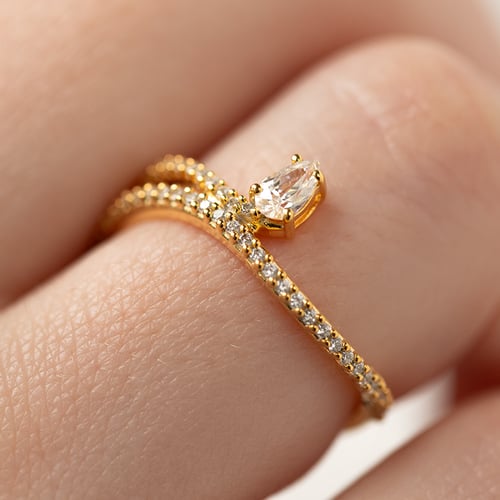 Atypický zásnubní prsten s lab-grown diamanty Reptie