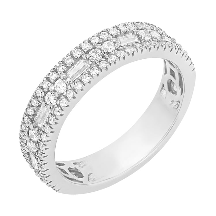 Luxusní half eternity prsten s diamanty ze zlata 141491