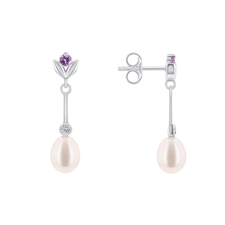 Perlové náušnice se safíry a diamanty 90184