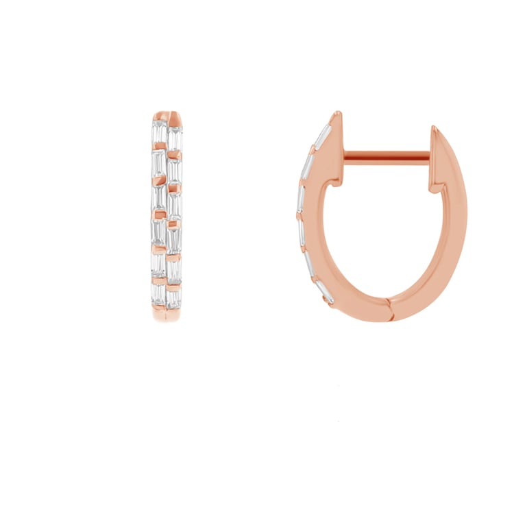 Kruhové náušnice s lab-grown baguette diamanty Hamish 111015