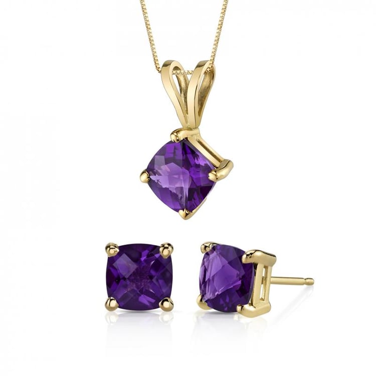 Kolekce šperků ze zlata s ametysty 20310