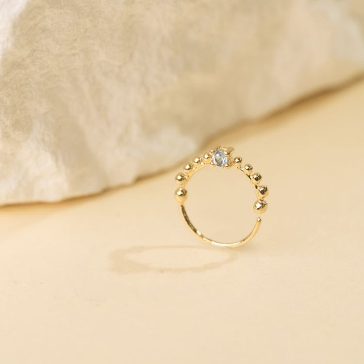 Zlatý septum piercing s akvamarínem Arla 164436