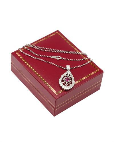 Platinový náhrdelník s rubínem a diamanty Narois 1742