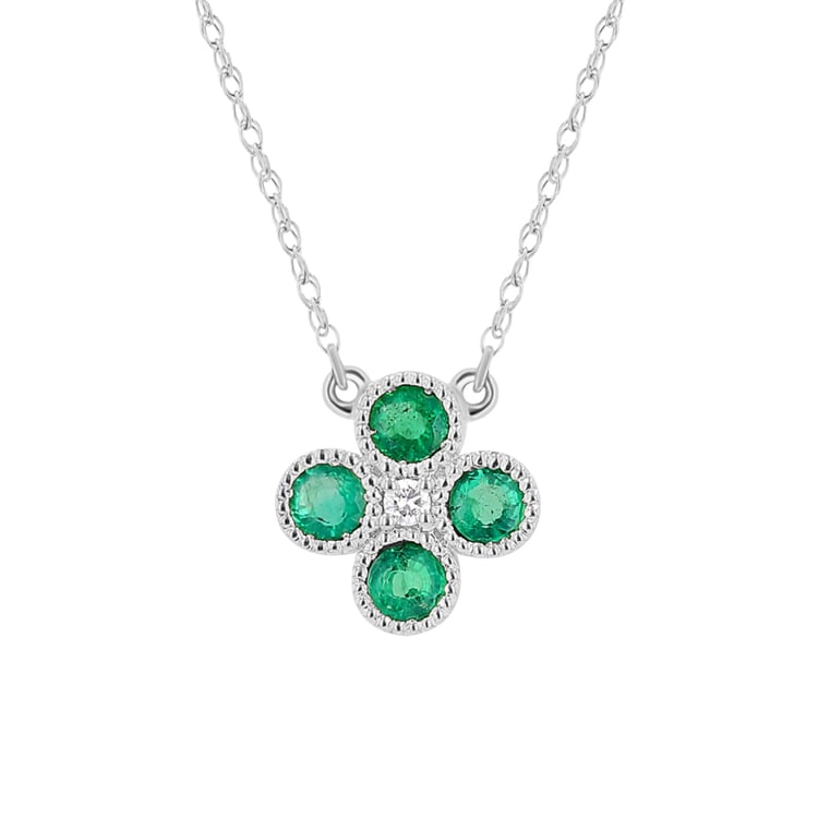 Smaragdový náhrdelník s diamantem Emely 113394