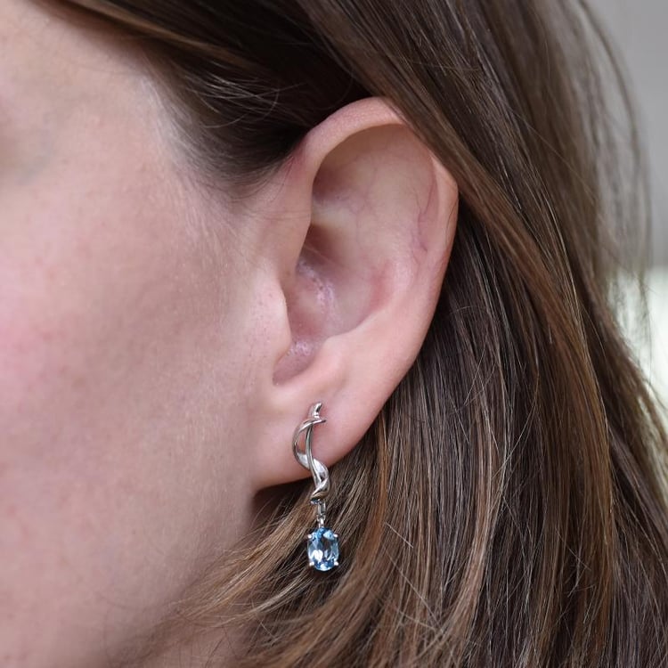 Topazové stříbrné náušnice Beana 6331