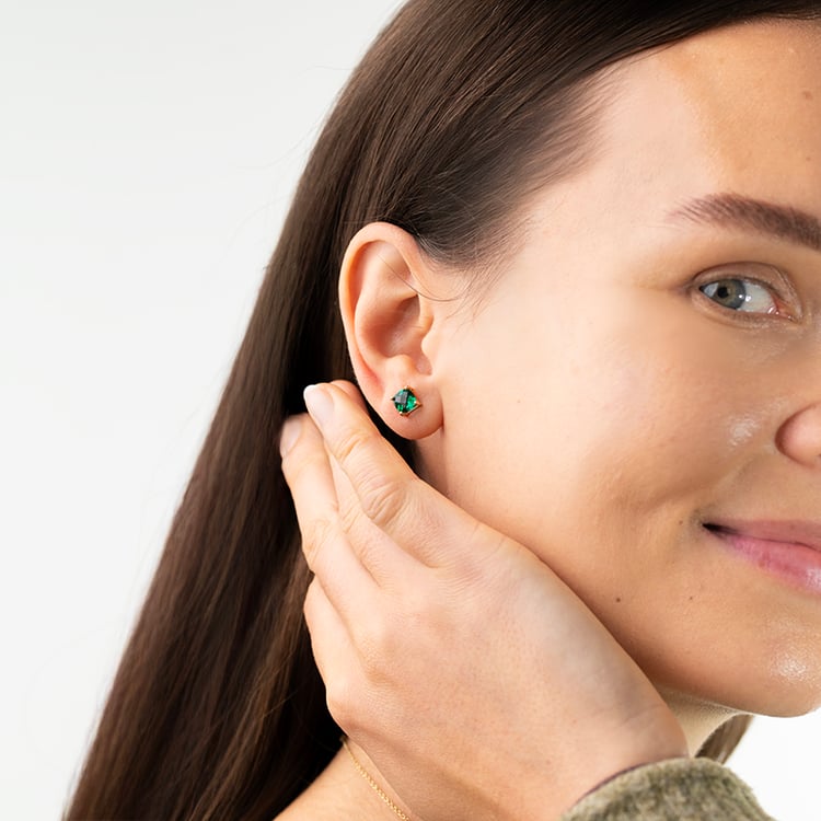 Smaragdové náušnice ze zlata Chavonah 147507