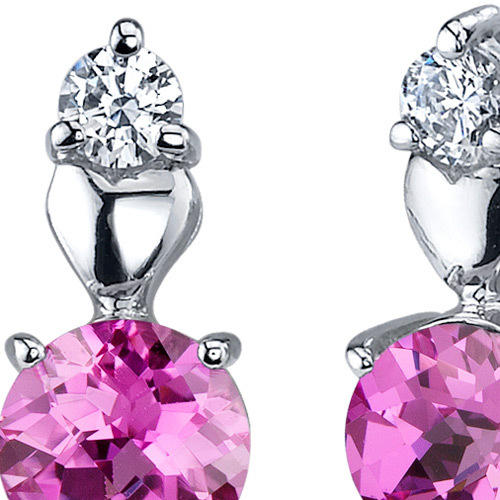 Náušnice s růžovými safíry ze stříbra 3022