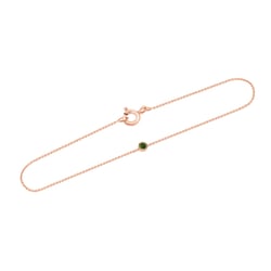 Zlatý minimalistický náramek se zeleným diamantem Bonato