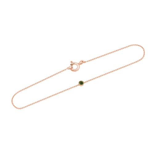 Zlatý minimalistický náramek se zeleným diamantem Bonato