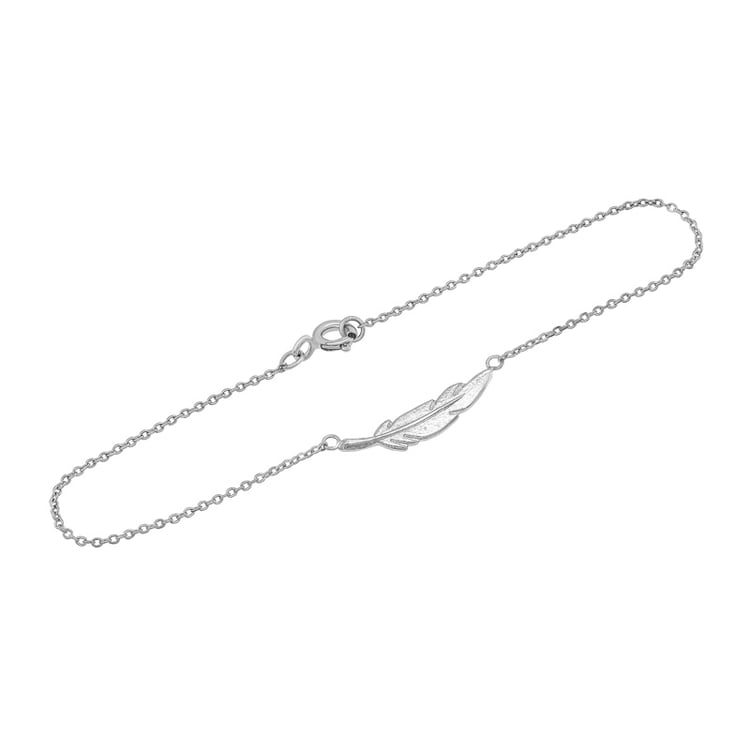 Stříbrný fashion náramek s peříčkem