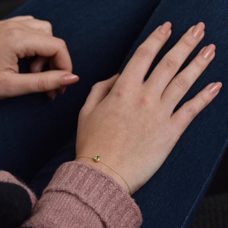 Stříbrný náramek s olivínem Arleth 103142