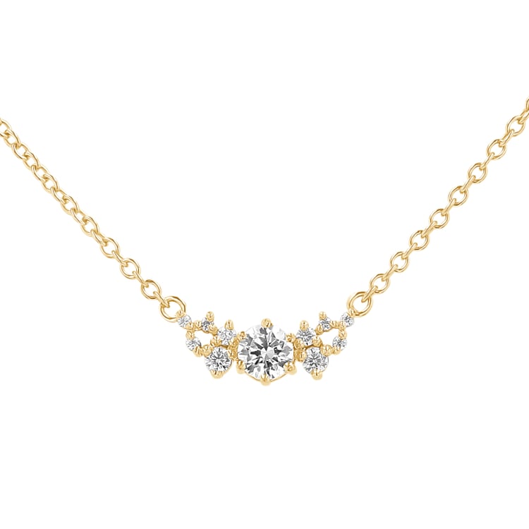 Cluster náhrdelník s lab-grown diamanty Luna