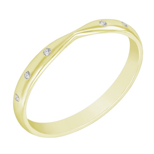 Zlatý zúžený eternity prsten s 1 mm diamanty Toskani