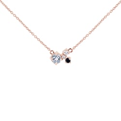 Stříbrný cluster náhrdelník s akvamarínem a drahokamy Millie