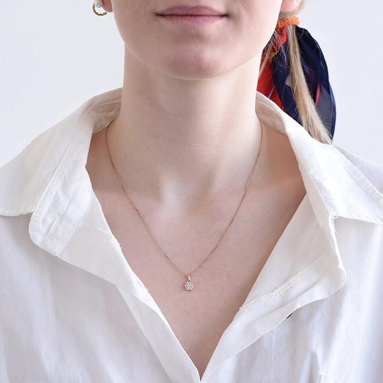 Přívěsek ve tvaru hexagonu s lab-grown diamanty 96037