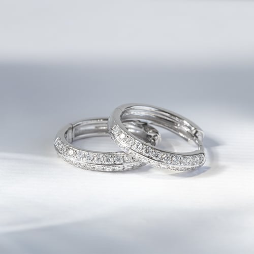 Zlaté kruhové náušnice s diamanty Minu