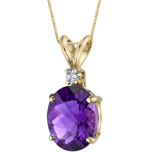Zlatý přívěsek s 2.03ct ametystem a diamantem Rafiah