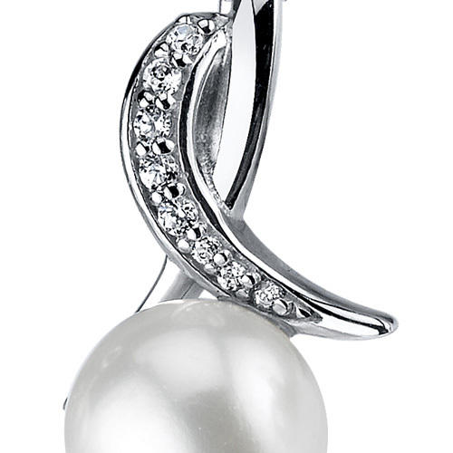 Stříbrný náhrdelník s perlou a zirkony 4191