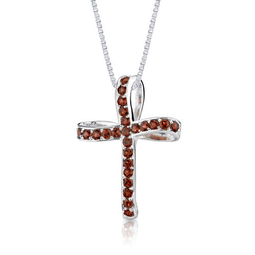 Náhrdelník kříž s granáty