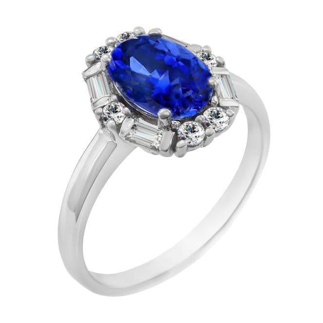 Tanzanitový prsten s diamanty Faline