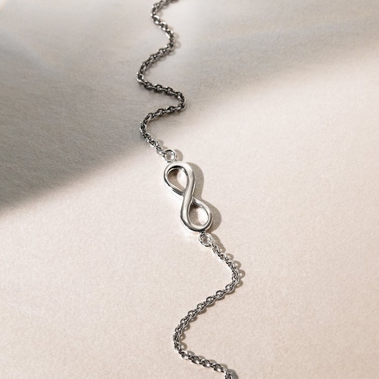 Stříbrný náramek na nohu s motivem nekonečna Infinity 140770