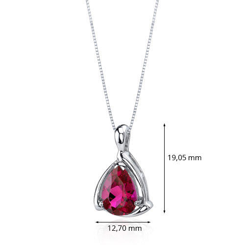 Stříbrný náhrdelník s rubínem 3492