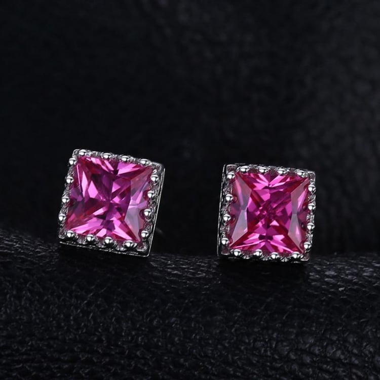 Růžové safírové náušnice 25648