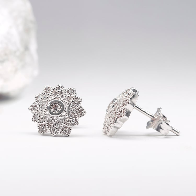 Diamantové náušnice ve tvaru květin Bethel 115825